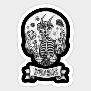 Zodiac taurus skull. Sticker